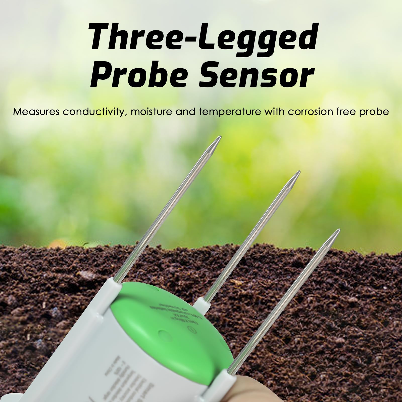 Misuratore di Umidità del Terreno WiFi, Tester Intelligente 3-in-1 per EC/Temperatura/Umidità, Monitor Wireless per Piante con App, Sensore Digitale ad Alta Precisione per Interni ed Esterni