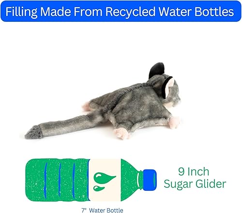 Miniatura 9 de The Petting Zoo Planeador del Azúcar Peluche de Animales, Regalos para Niños, Wild Onez Animales de la Vida Silvestre, Juguete de Peluche Planeador