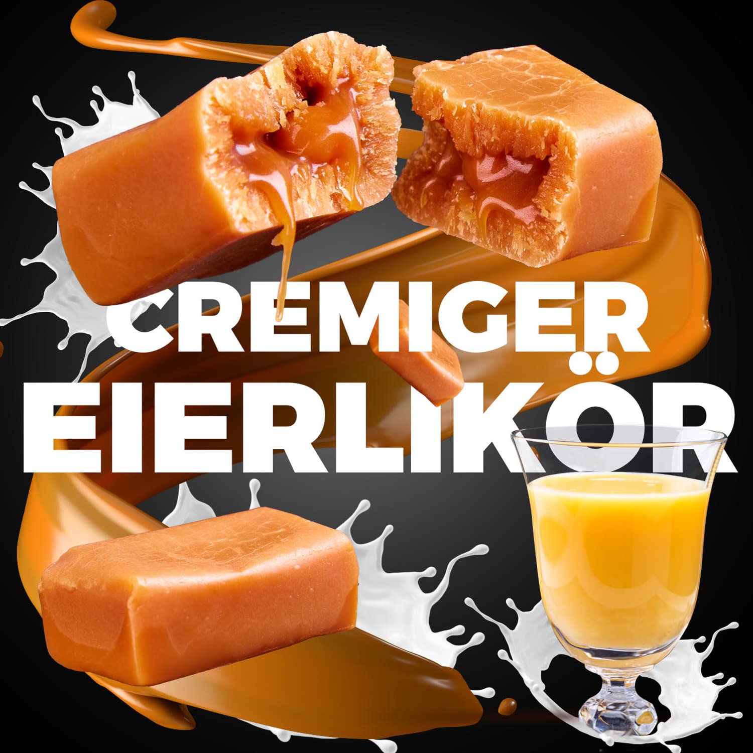 Traditionelle Karamellbonbons - Frisch Fudge - Geschmack: Cremiger Eierlikör - Mr Fudgesto Süßigkeiten aus Karamell - Kuhbonbon - Box 900 g