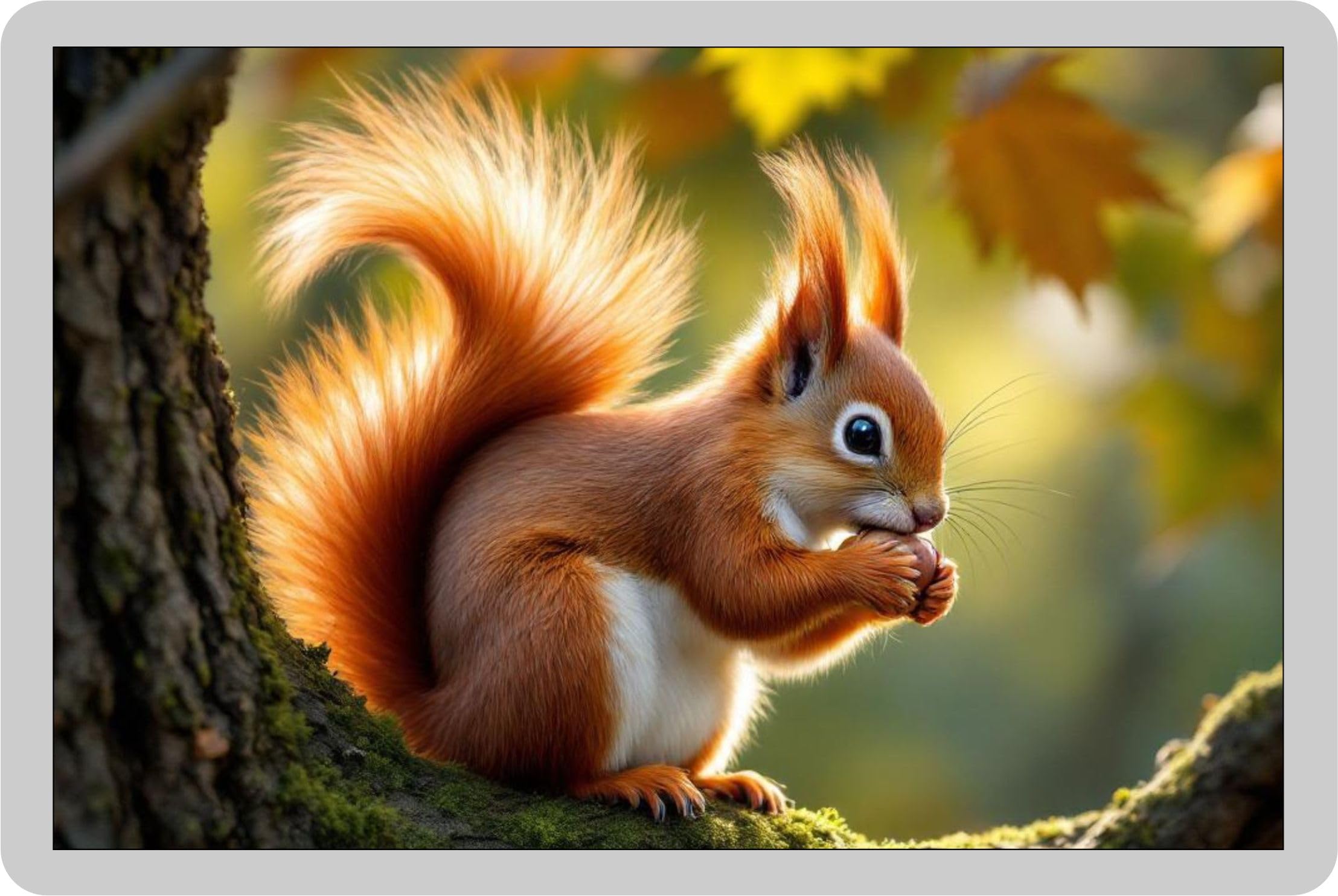 Decalarama Red Animal Fridge Magnet Gift – Squirrel On A Branch - Fun Cute Garden Wildlife Novelty Present