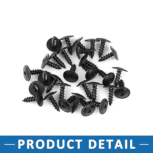 Miniatura 7 de Tornillo Retenedor de Perno N91160401 Guardabarros Liner Bajo Cubierta Tornillo para Honda Civic 2017-2018 Plástico Negro 30pcs