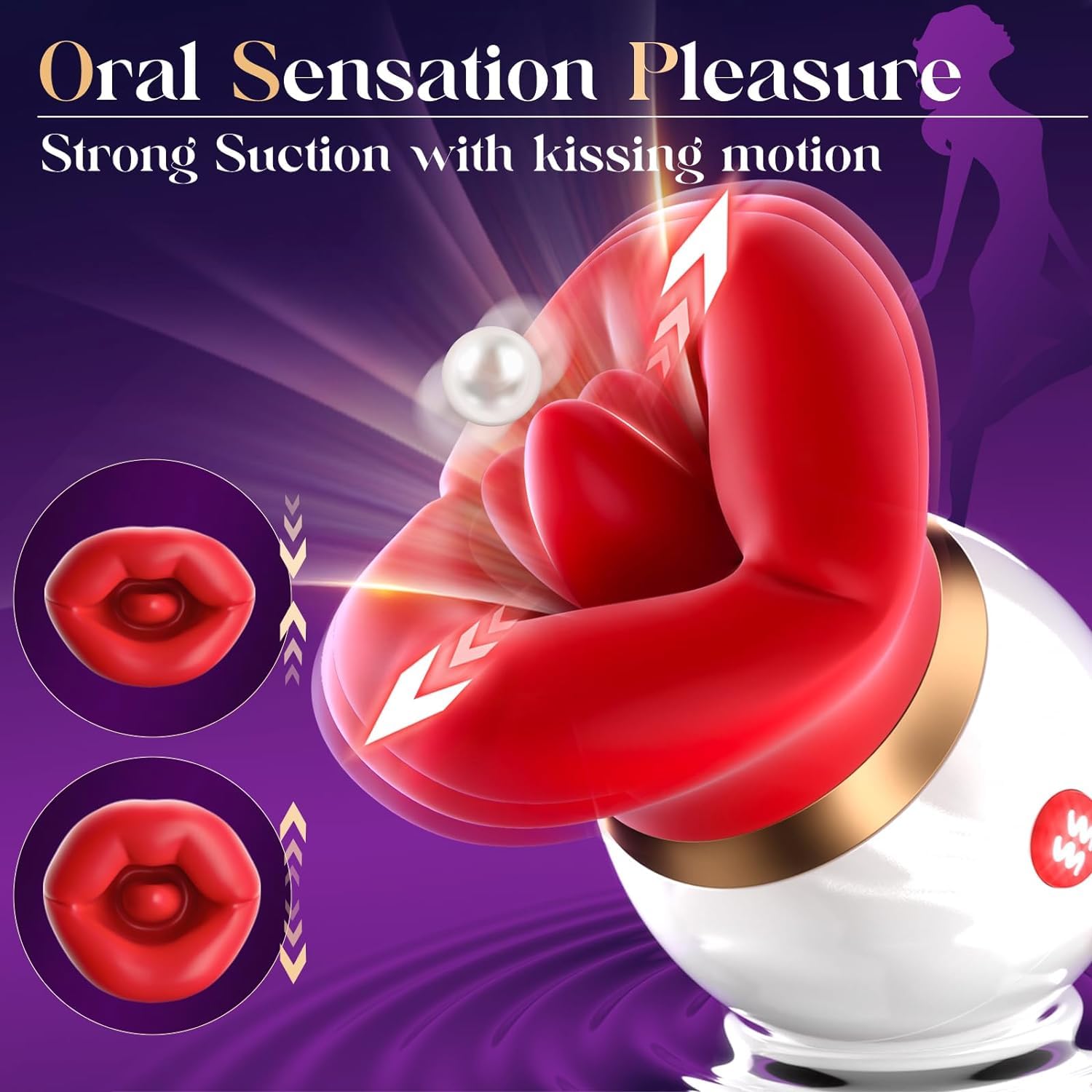 Vibratore Adulto Sesso Giocattoli per Donne - 3IN1 bocca a forma di succhiare vibratore, 10 lingua leccando 3 succhiare capezzoli anale clit succhiatore