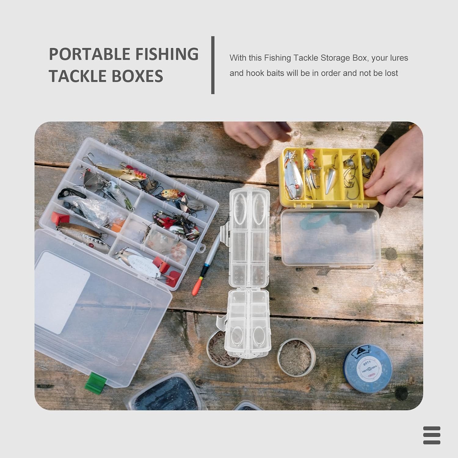 2pcs Mini Fishing Tackle Organizer Boxes 12-compartment Plastic image 5