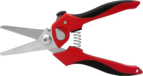 VAMPLIERS Tijeras multiuso de 8 pulgadas de alta resistencia. Cuchillas dentadas hechas de acero inoxidable de primera calidad con muesca de corte