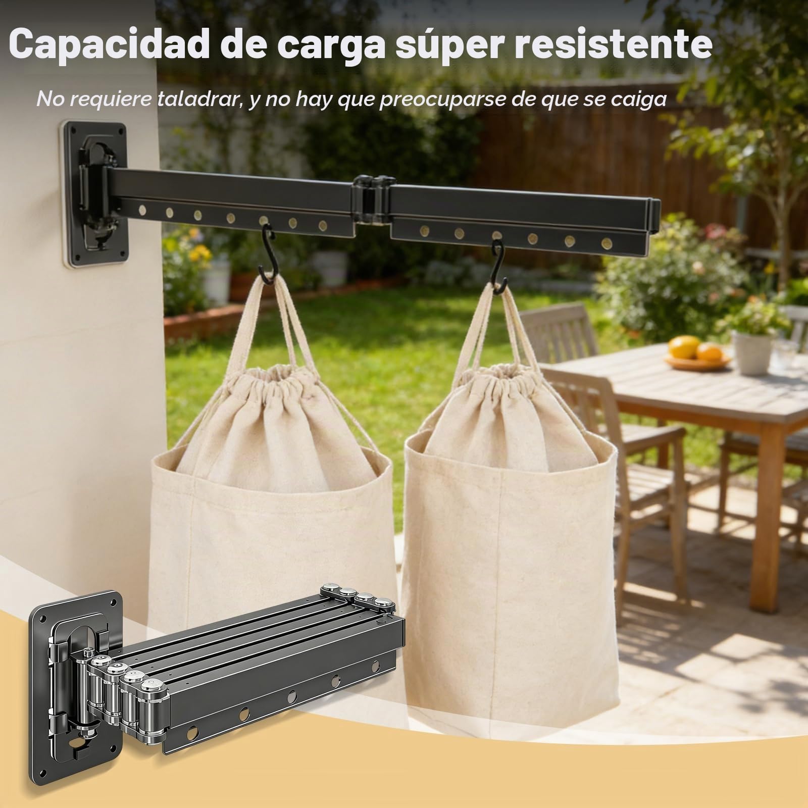 Barra de cortina de ducha plegable con ventosa, plegable en 5 secciones, giratoria, para montaje en pared, barra de cortina de ducha para esquinas, aleación de aluminio, 180 x 200 cm, impermeable y an