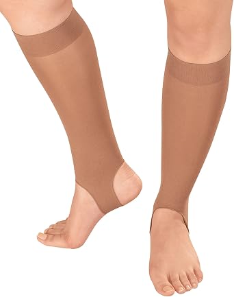 Knee High Compression Stirrup, Diabetic & Compression Hosiery | Black, LG