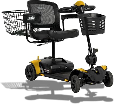 Pride Mobility Go Go Elite Traveller 2 Platinum Mobility Scooter Bundle Rear Basket, Saddle Bag, Cup Holder, USA Made, EZ Turn, in-Home Service, Manufacturer , 18AH Battery, Chell-o