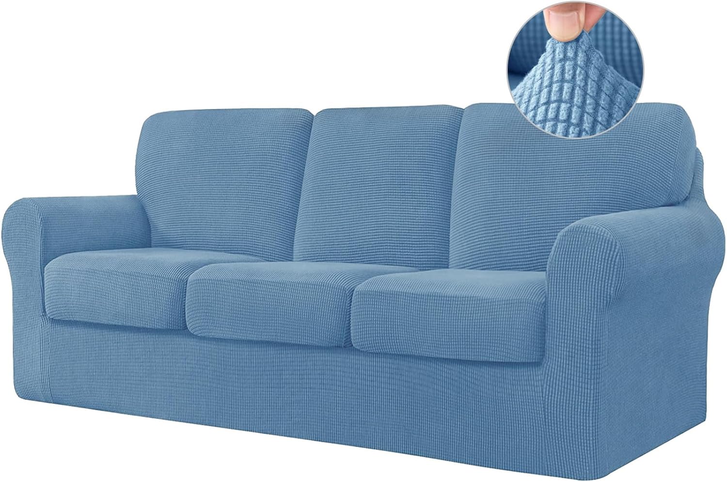 Copridivano Chesterfield Elasticizzato - Tessuto Jacquard, Per Divani 2 Posti, Color Naturale - Foto 7