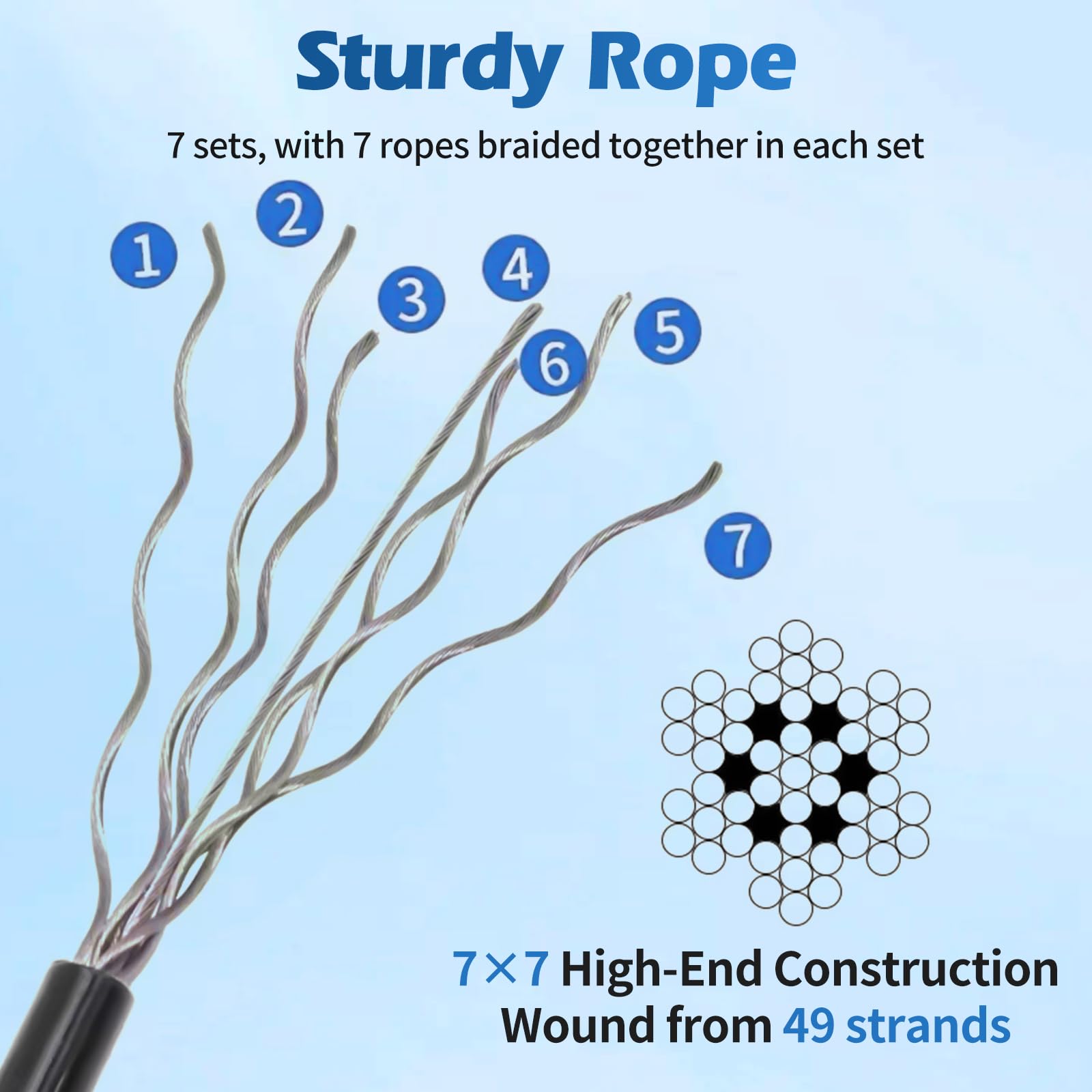 Cable de acero inoxidable de 100 m, cable de acero de 4 mm con revestimiento de PVC negro y 100 casquillos de aluminio, trenzado de 7 x 7, cable de acero inoxidable para tendedero, barandilla, valla y
