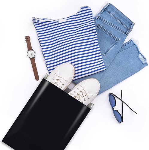 Miniatura 3 de GSSUSA Paquete de 50 sobres de polietileno de 12 x 15.5 pulgadas, bolsas de envío autoadhesivas para ropa, sobres de envío negros impermeables para