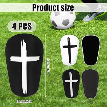 NQEUEPN 2 Pairs Mini Soccer Shin Guards, 3.15x1.97 Inch Black & White Cross Shin Guards Extra Mini Shin Pads Protective Equipment Shin Guards for Teenagers Adults Boys Girls