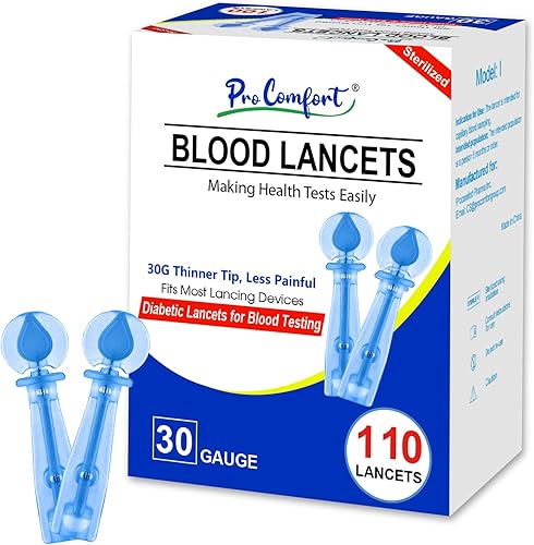 Lancetas con tapa giratoria para dispositivos de punción, 110 unidades, lancetas de calibre 30 para prueba de azúcar en la sangre, lancetas