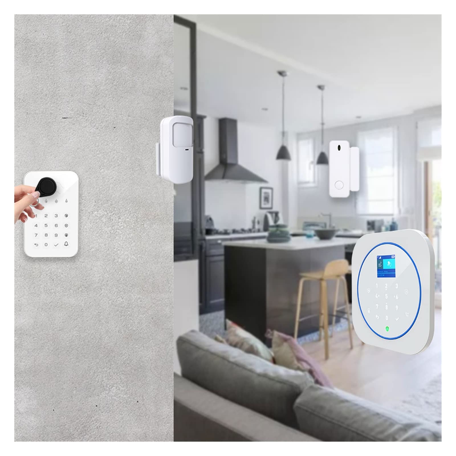Zonan G12 Sistema de Alarma de Seguridad Tuya WiFi Toque Tocino INALLADO gsm RFID Control de la aplicación de Tarjeta Remolina Alarma de Fuego Kits de Inicio Inteligente(C)