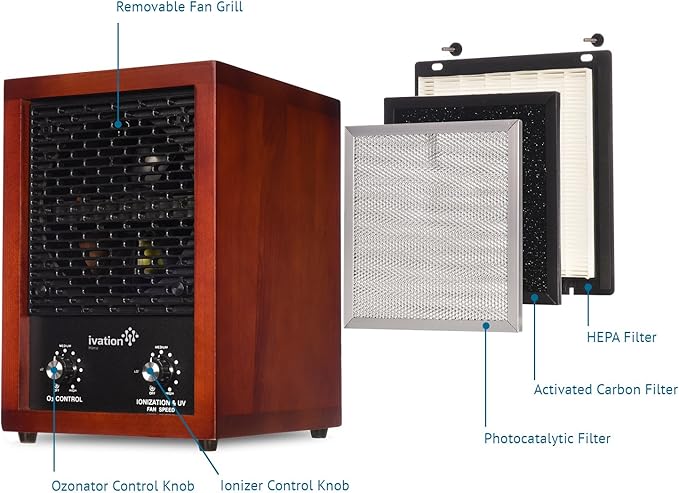 Purificador de Aire HEPA Ivation 5 en 1 con Generador de Ozono miniatura 2