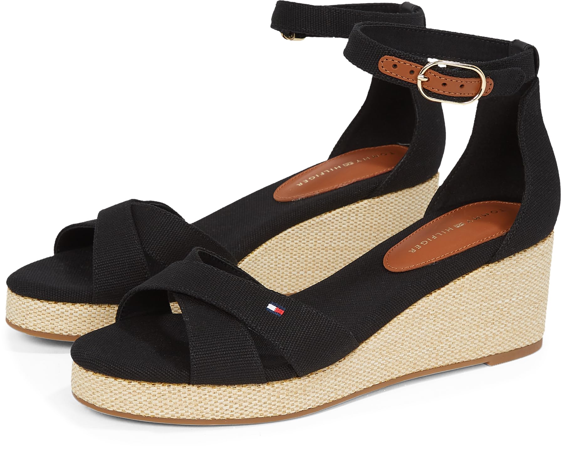 Tommy Hilfiger Alpargatas de cuña Mujer Flag Criss-Cros Mid con correa de tobillo