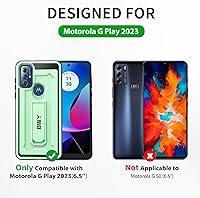 Vista 8 de BWY Funda diseñada para Moto G Play 2023 con protector de pantalla, funda protectora militar resistente para teléfono Moto G Play 2023, soporte