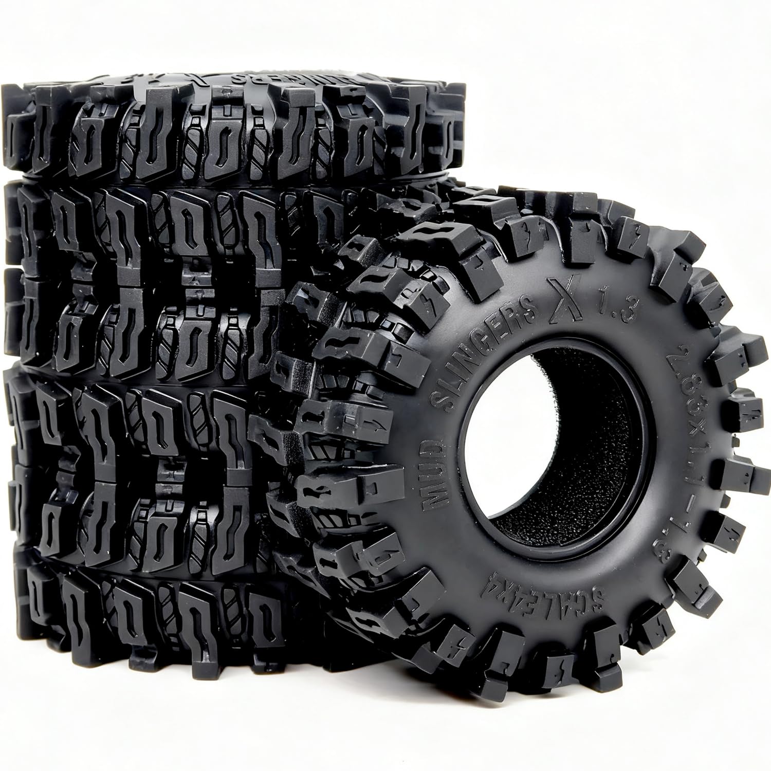 Amazon.com: HOBBYSOUL 72mm RC 1.3 Tires Mud Slingers X 4-Pack For
