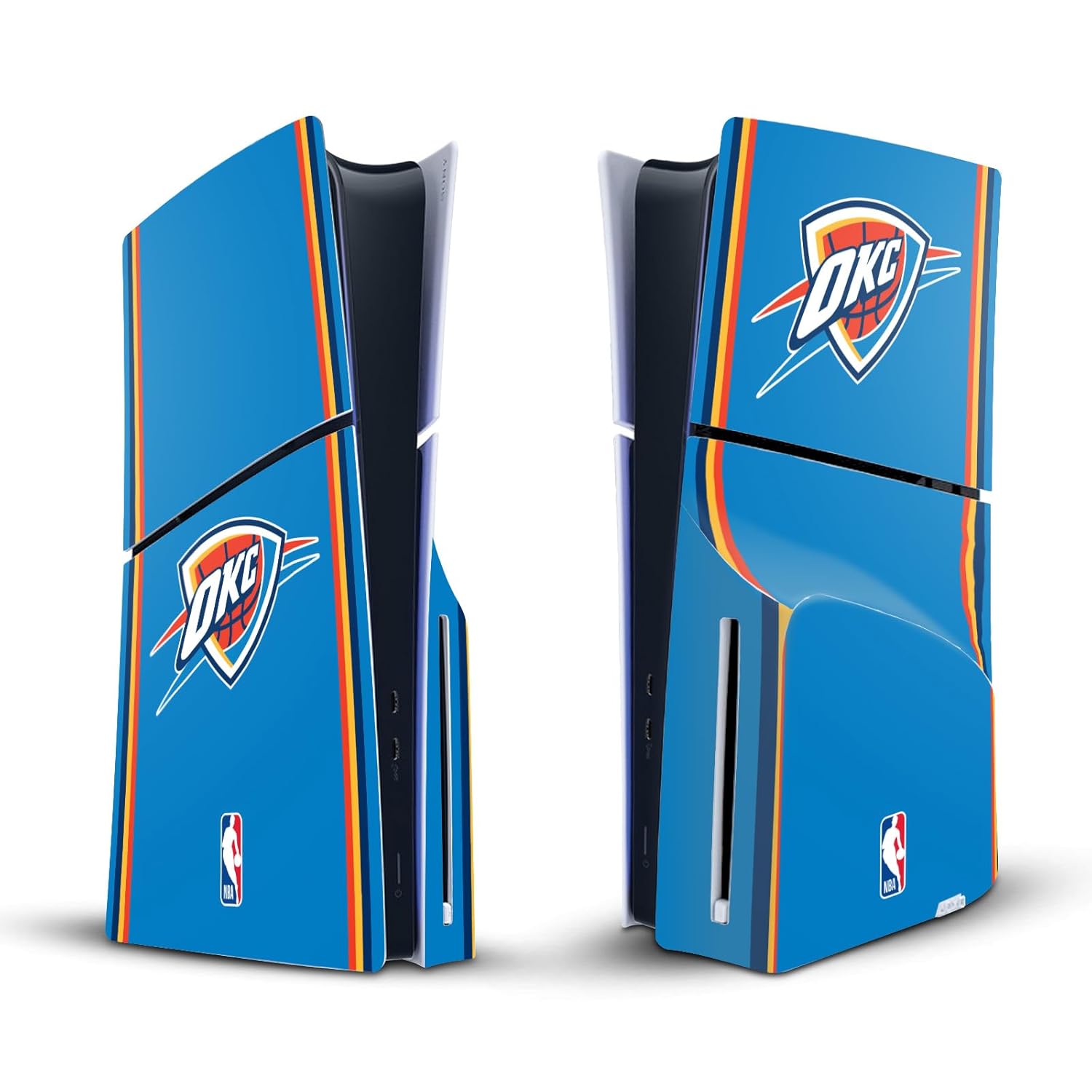 Head Case Designs Officially Licensed NBA Blue Design Oklahoma City Thunder Logo Vinyl Sticker Gaming Skin Decal Cover Compatible With Sony PlayStation 5 PS5 Slim Disc Edition Console