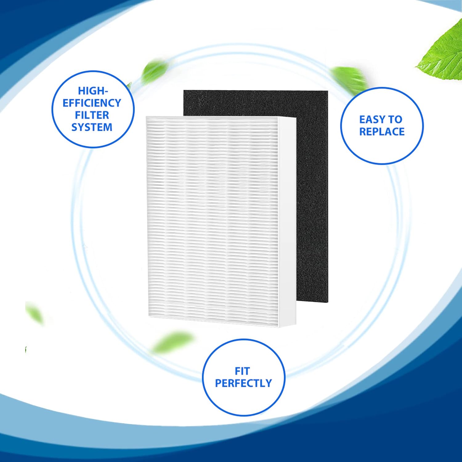 Air108 HEPA Filter Replacement Compatible with Oreck AirInstinct Air Cleaner Purifiers 75, 100, 108, 150, 200, Including 2 Ture HEPA Filters and 4 Carbon Pre-Filters - Image 2