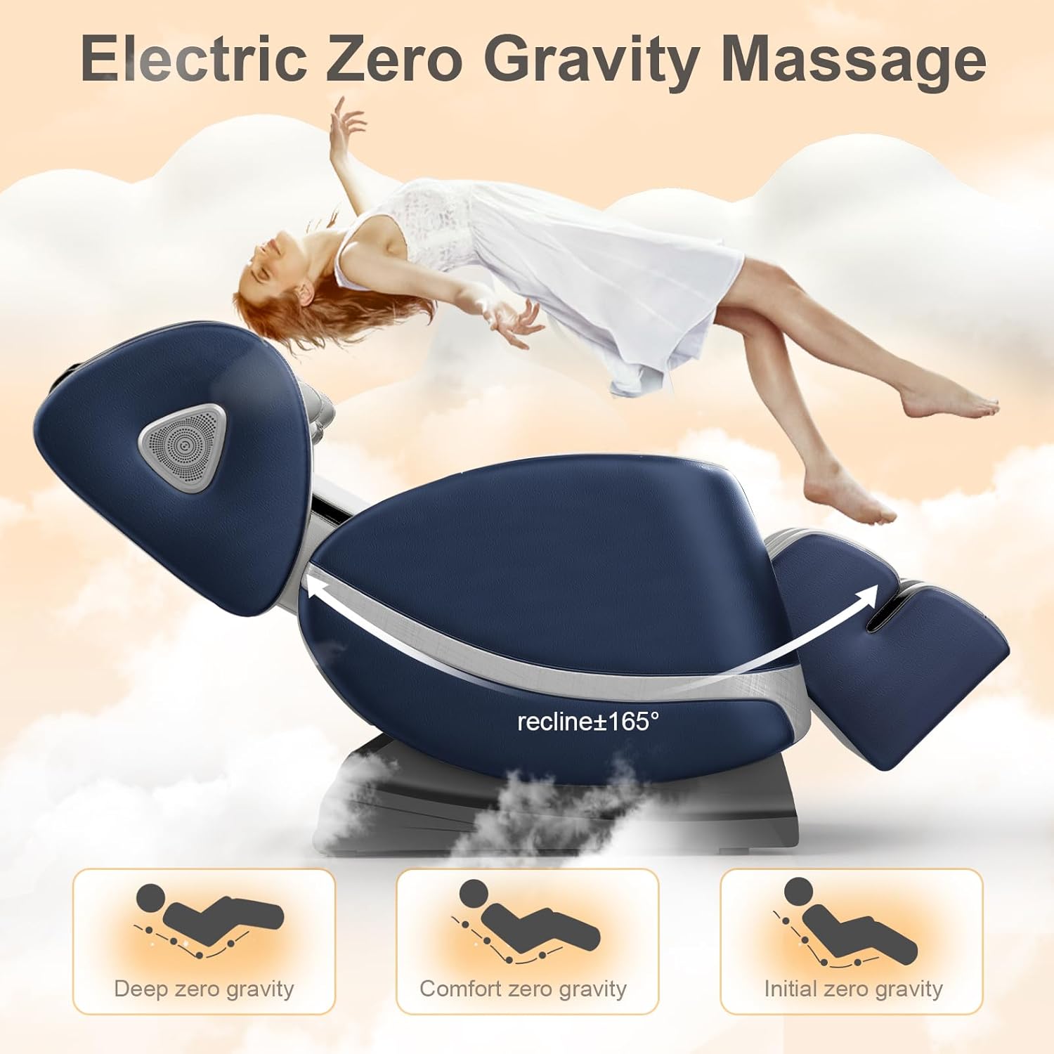FURNIMAT 2026 Massage Chair Full Body, Zero Gravity Massage Chair with 10 Fix Rollers, Airbags, Heating, Foot Massage, Auto Modes, Bluetooth Speaker, Smart Screen Controller(Leather Blue) thumbnail