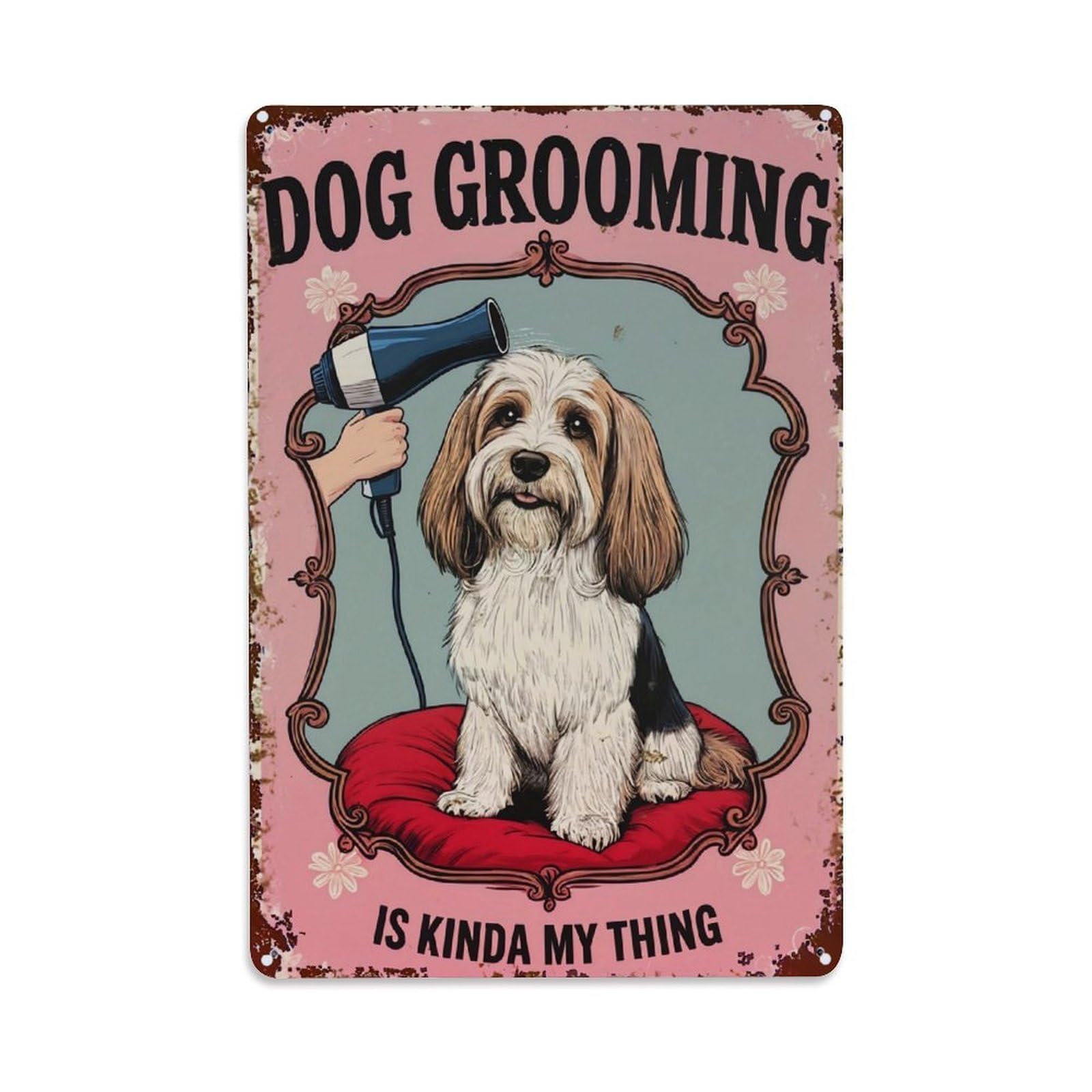 Nestemfo Vintage Dog Grooming Is Kinda My Thing_1 Tin Sign Metal Sign, Living Room,Bar, Home, Bedroom Wall Decor,Retro Metal Poster 8X12 Inches