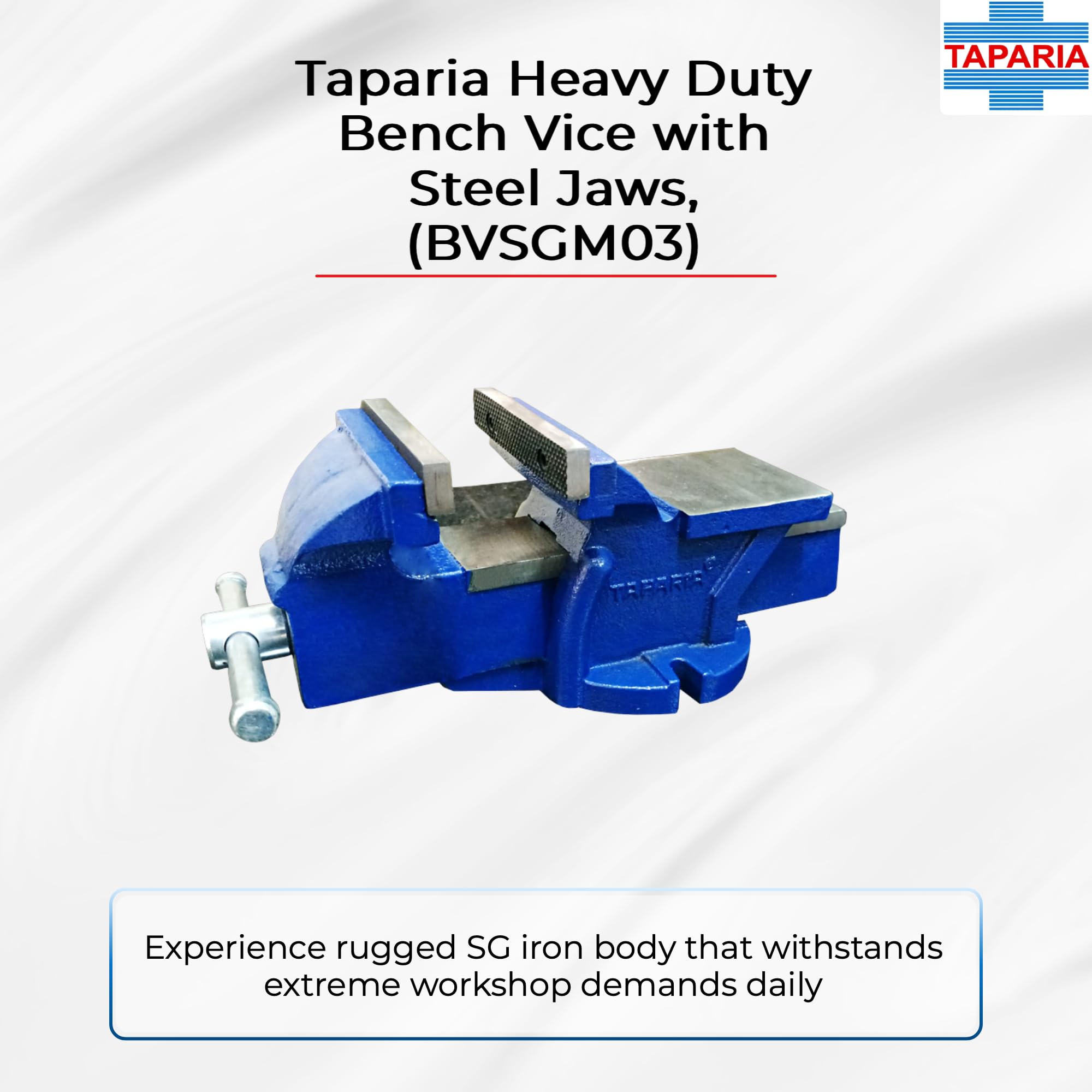 TAPARIA Bench Vice Fixed Base 75mm