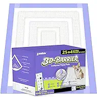 ZOMISIA 3D-Barrier Puppy Pee Pads for Dogs, 18 Cups Absorb & Rise Puffy Gel-Wall Leak-Proof, 30"x36" 25 Counts + 4 Pet Urine Test Strips, Super Absorbent Disposable Potty Training Pads