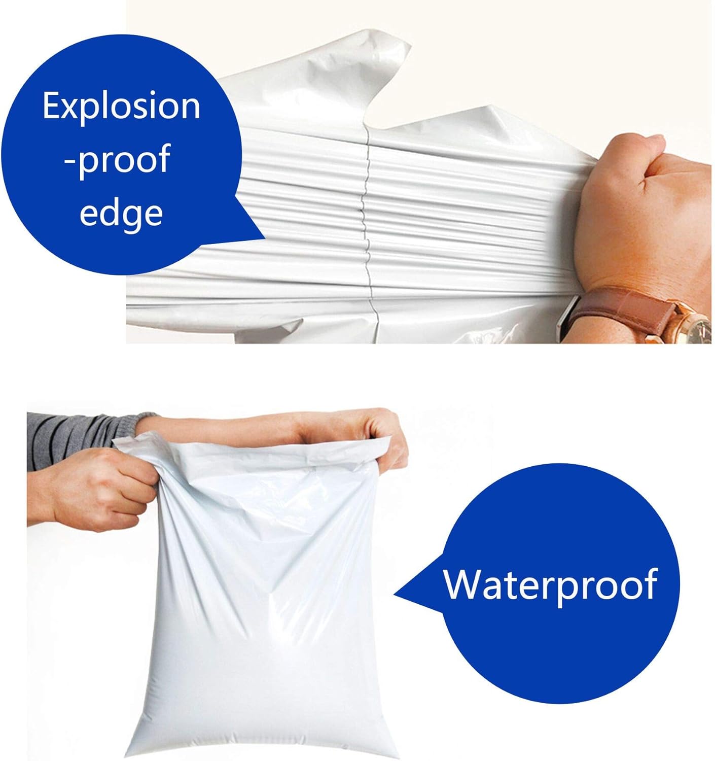 Small Poly Mailers 4x6 100pcs Self-Sealing Shipping Bags Mailing Bags Waterproof and Tear-Proof Shipping Bags White with 2.5 Mil for Accessory Photo Jewelry Makeup Small Business - Image 4