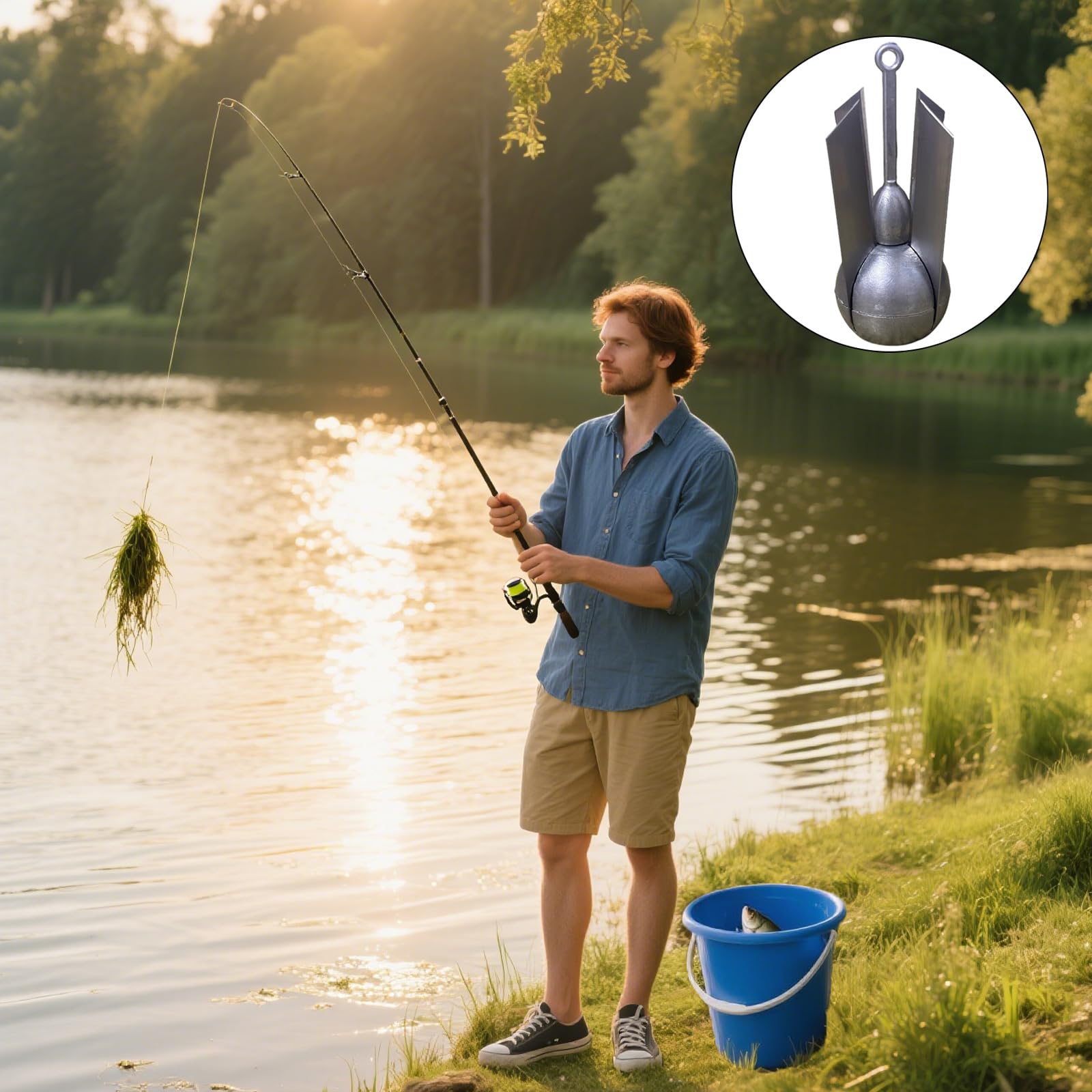 Couteau à Herbe D'eau de Pêche, Outil de Couteau de Désherbage D'eau Pliable Antirouille D'acier Inoxydable, pour Enlever Les Plantes Aquatiques