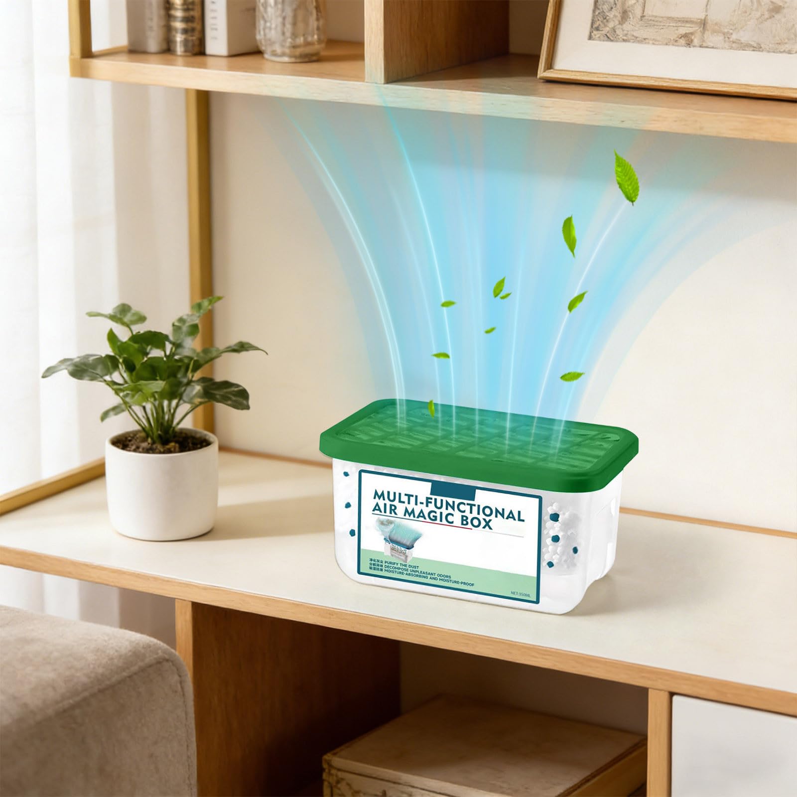 Caja mágica para eliminar el polvo en interiores, caja mágica multifuncional para purificación de aire, recolección automática de polvo y fórmula de extracto de plantas, frescura duradera para el