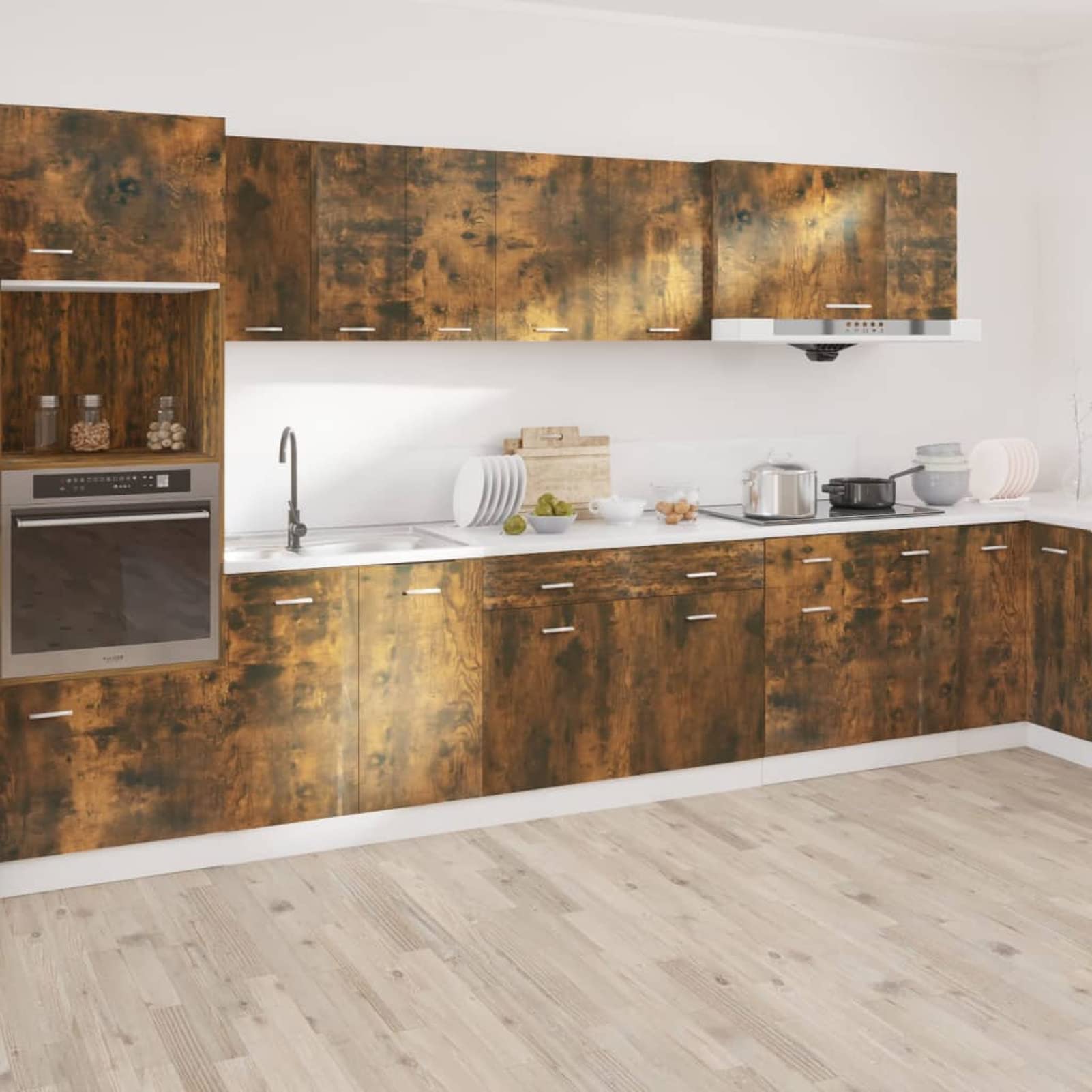 Unterschrank mit Schublade Räuchereiche 50x46x81,5 cm Küchenschrank, Küchenunterschrank, Unterschrank Küche, Küchenmöbel, Miniküche, Spülschrank