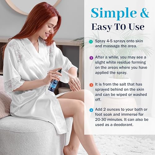 Miniatura 4 de Vitamatic Spray de aceite de magnesio puro, 8 onzas, espray de magnesio de grado USP, sin minerales traza poco saludables