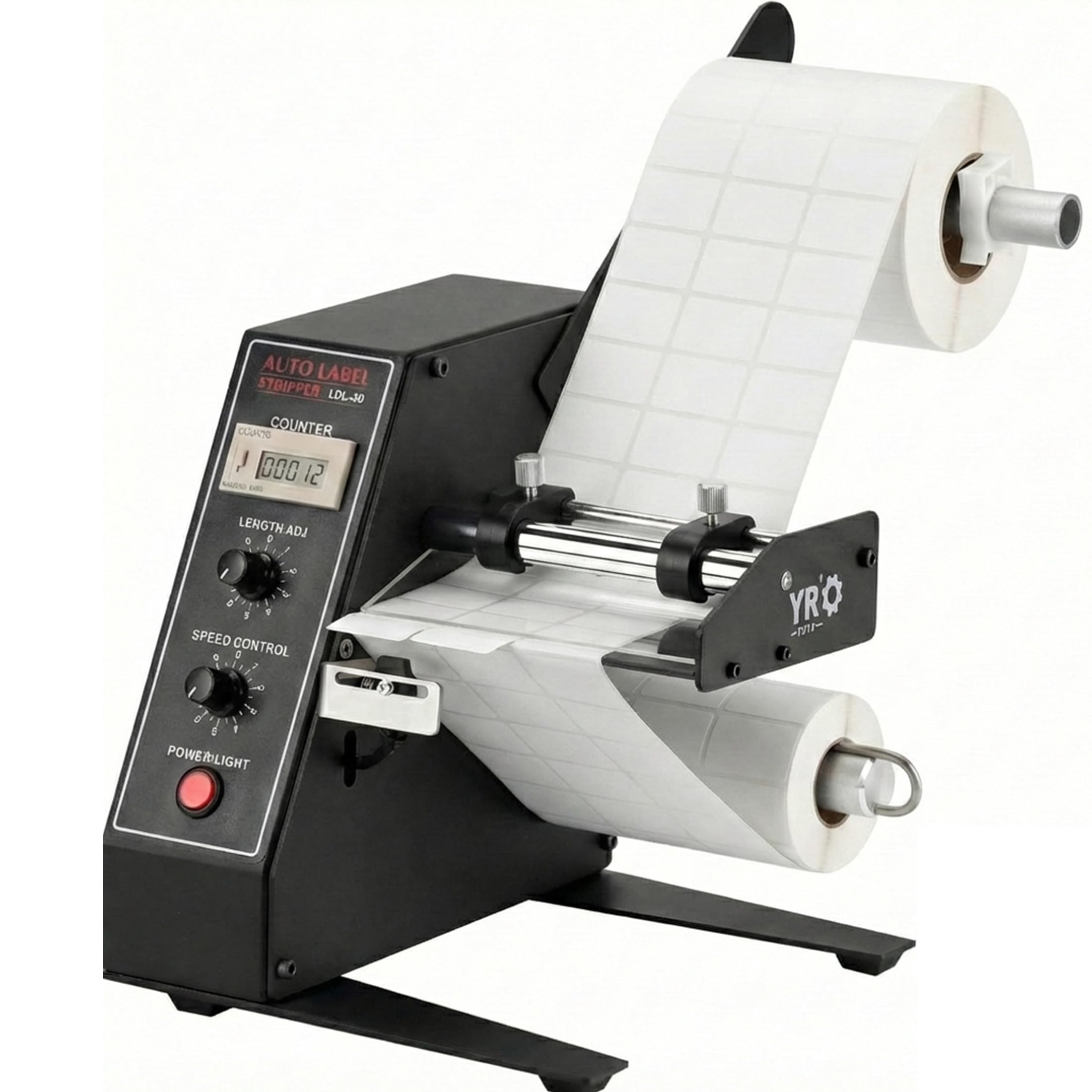 Photo 1 of 1150D Automatic Label Dispenser, 110V Electric Sticker Peeler with Intelligent Sensing & Auto Counting, 1-8m/min Adjustable Speed Labeling Machine for Multiple Rows, for Warehouse & Retail
