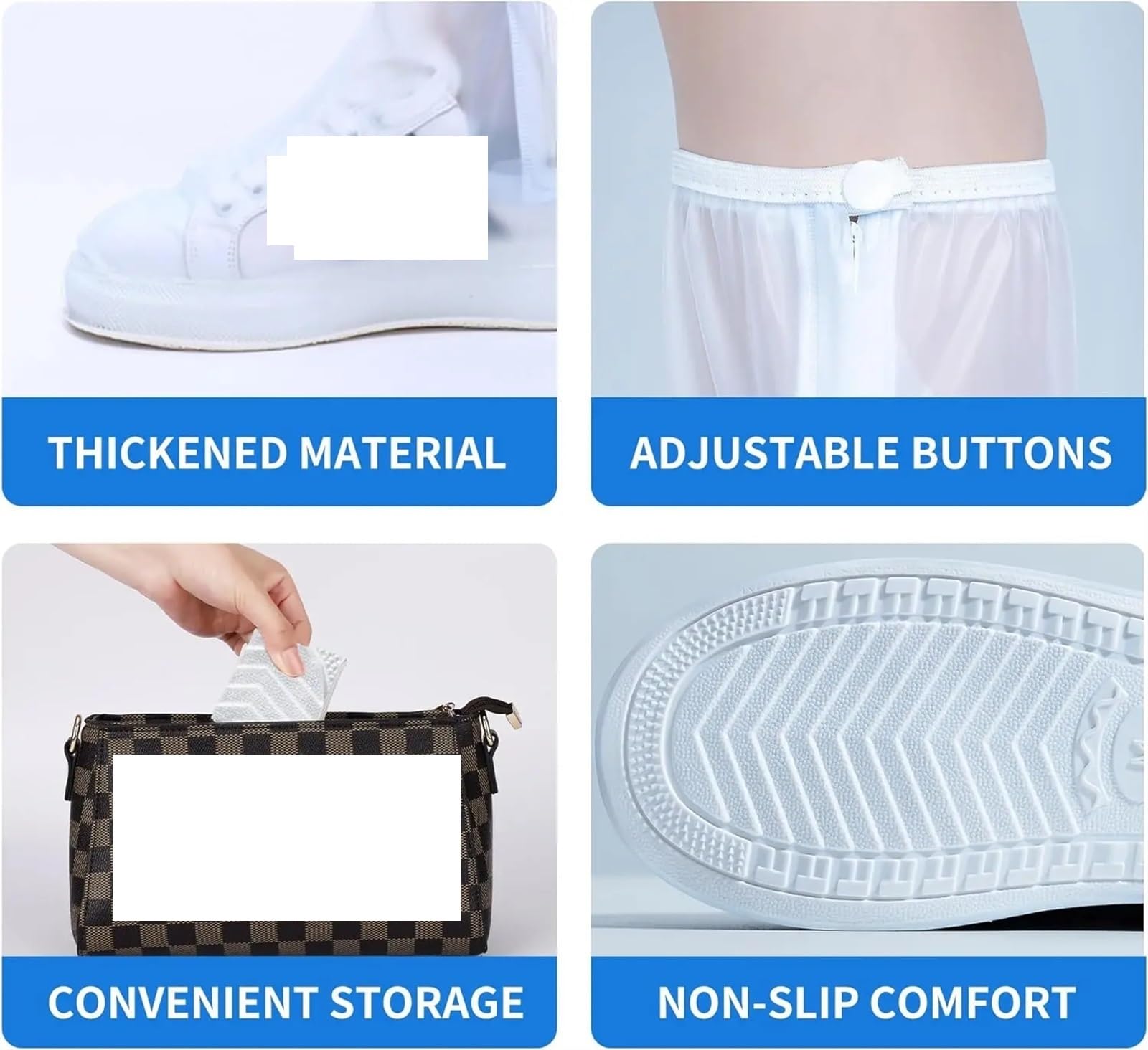 Cubrezapatos para la Lluvia 1-10 pares de fundas impermeables for zapatos for montar al aire libre, fundas for zapatos antideslizantes de gran espesor con capa impermeable y cremallera for zapatos de