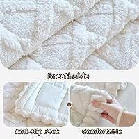 Vista 5 de Fundas de Reposabrazos de Sofá Antideslizantes, Funda Lavable de Respaldo de Sillón Suave, Fundas Gruesas y Peludas para Reposabrazos de Sofá, Beige