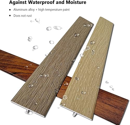 Miniatura 3 de Tira de transición de piso para puerta de cocina, dormitorio, tira de transición de piso en T, decoración de huecos de piso de madera a azulejos,