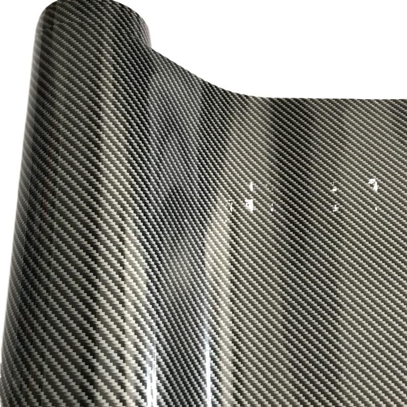 Wrapping Pellicola 50x300 cm Oro Diagonale 2D Fibra di carbonio Lucida Fibra di carbonio Pellicola vinilica Pellicola avvolgente for auto con rilascio d'aria Pellicola Wrapping Auto(Silver Diagonal,50
