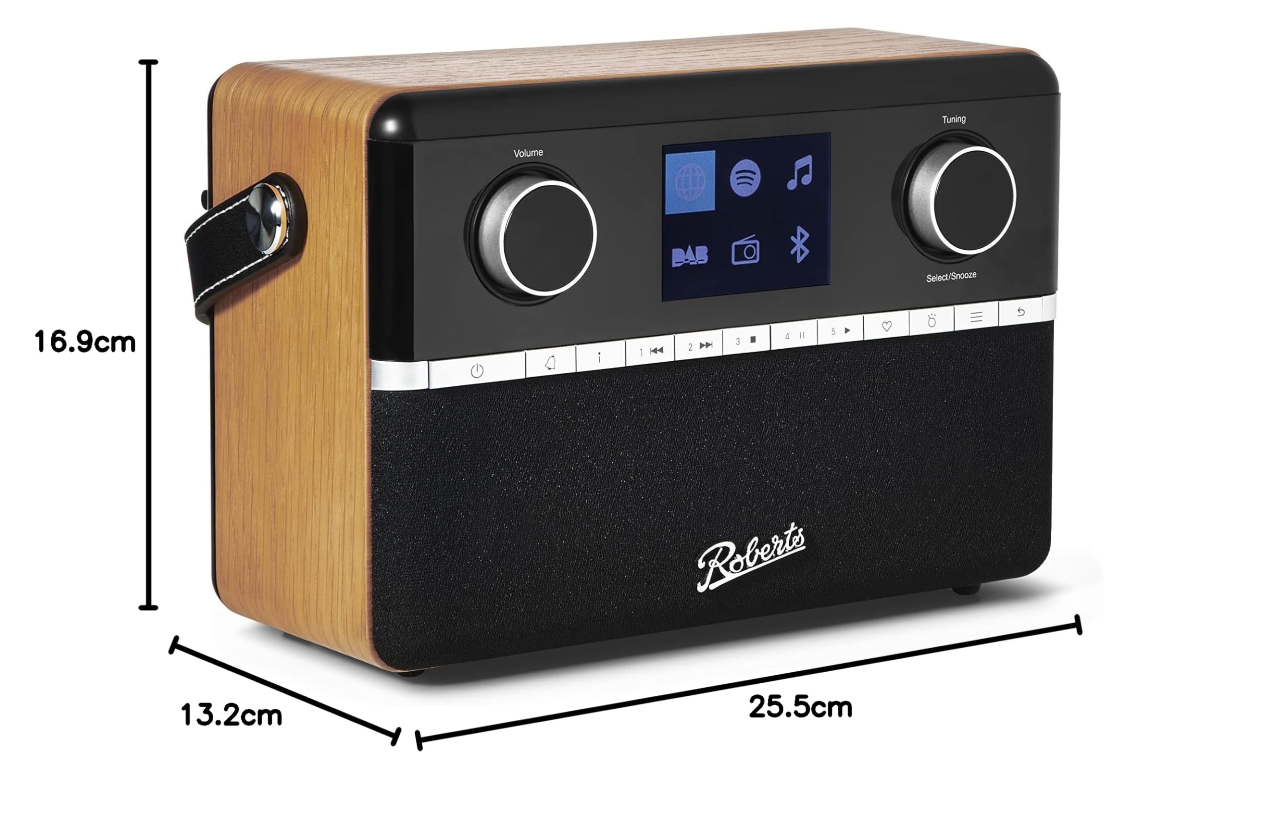 Roberts Stream 94 L Stéréo Radio Portable, Dab+/FM/Bluetooth/WiFi, Noir et Cerisier