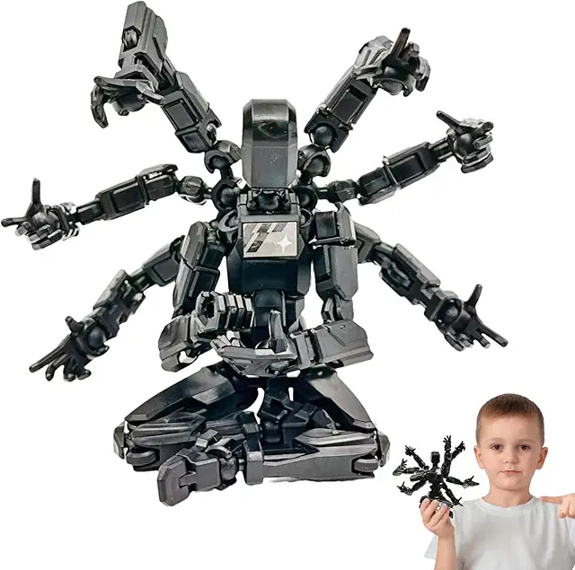 Figurine de robot articulé à huit bras - Collection et décoration de bureau