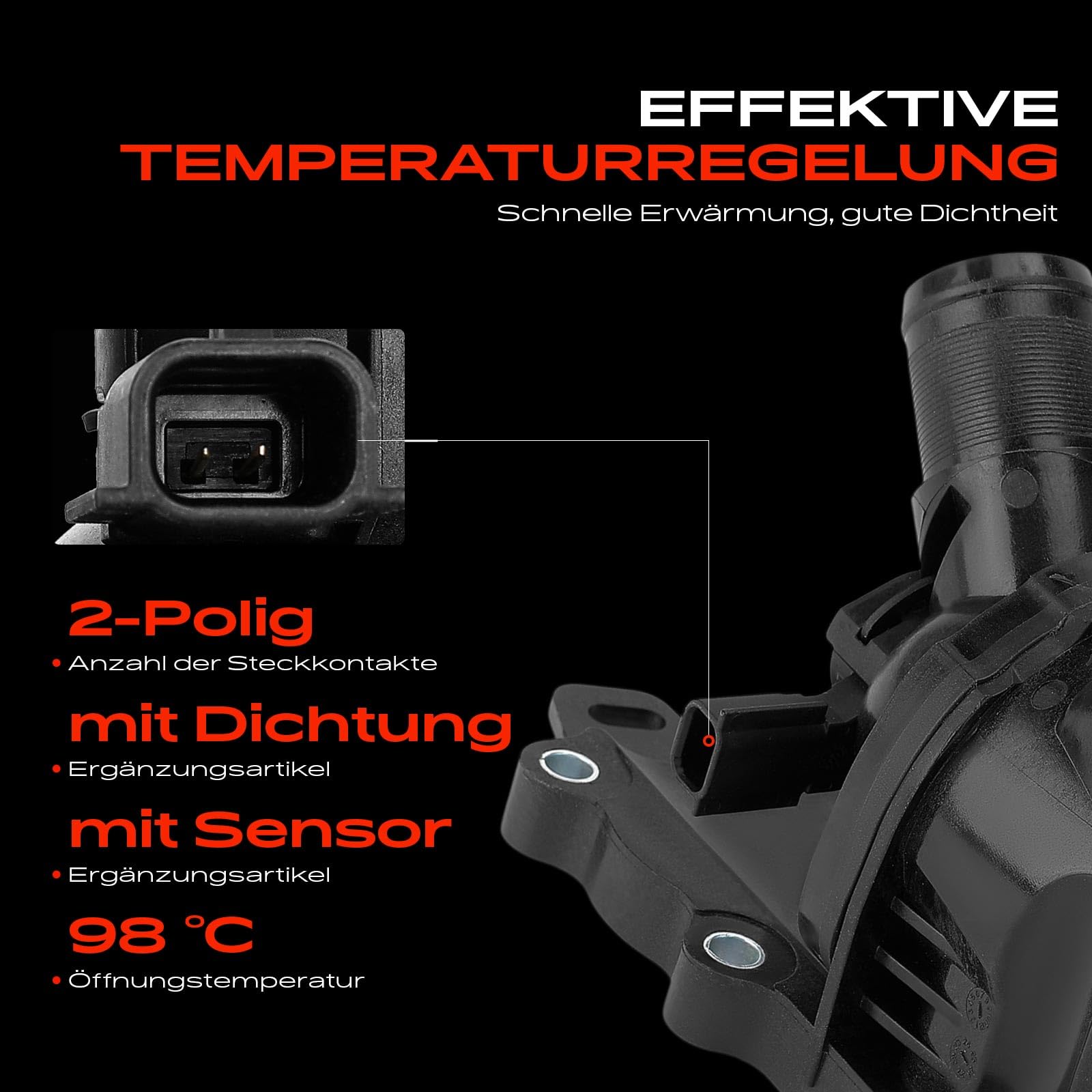 Frankberg Thermostat Kühlmittel 98°C 2-polig 110609301R | Kompatibel mit C.a.p.t.u.r II HF, Jogger RK, Arkana I LCM LDN, M.e.g.a.n.e IV Hatchback B9A/M/N, S.a.n.d.e.r.o III