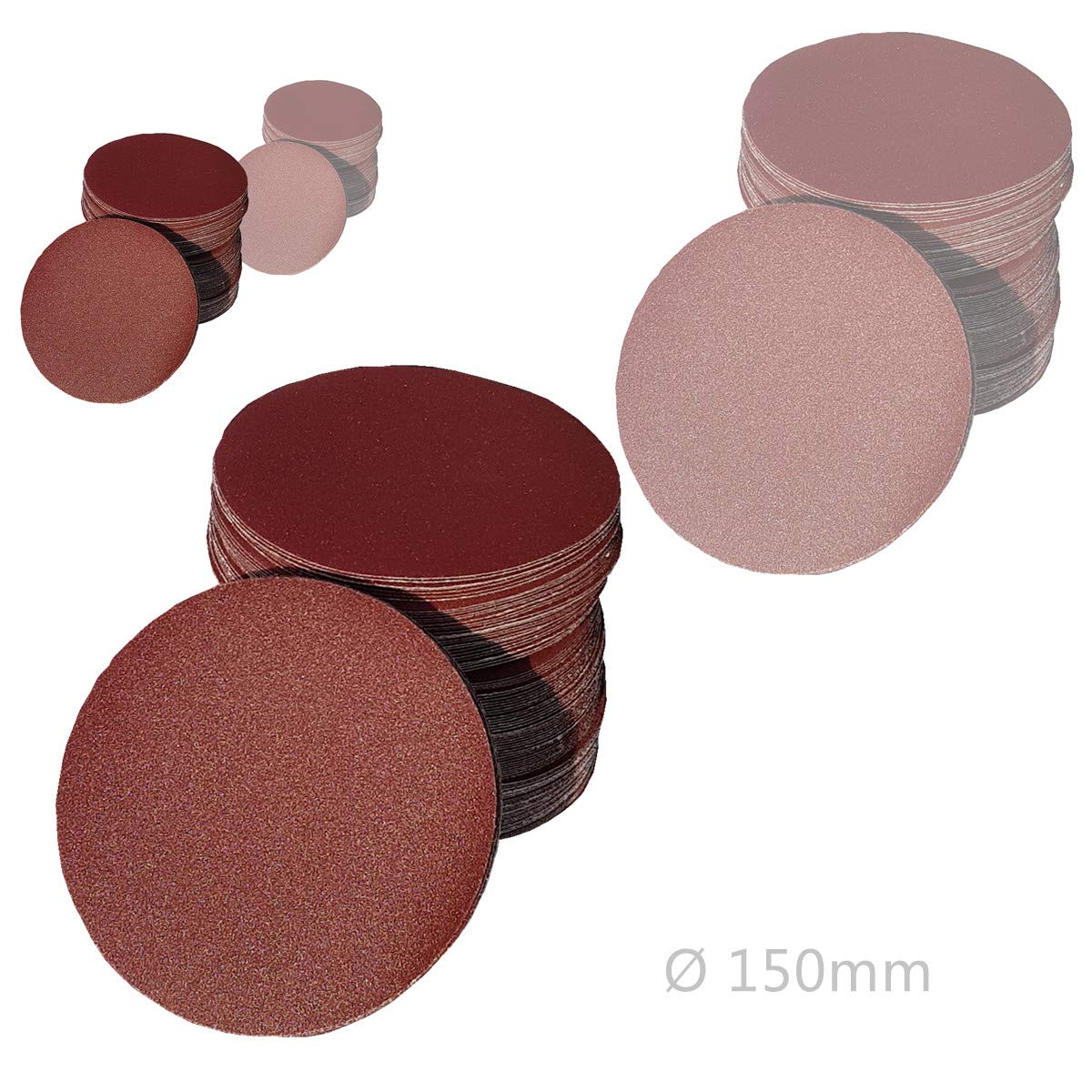 50 discos abrasivos de 125 mm de diámetro, con 8 orificios, grano P100, lijadora excéntrica de cuello largo, lijadora orbital de Bohrfux.