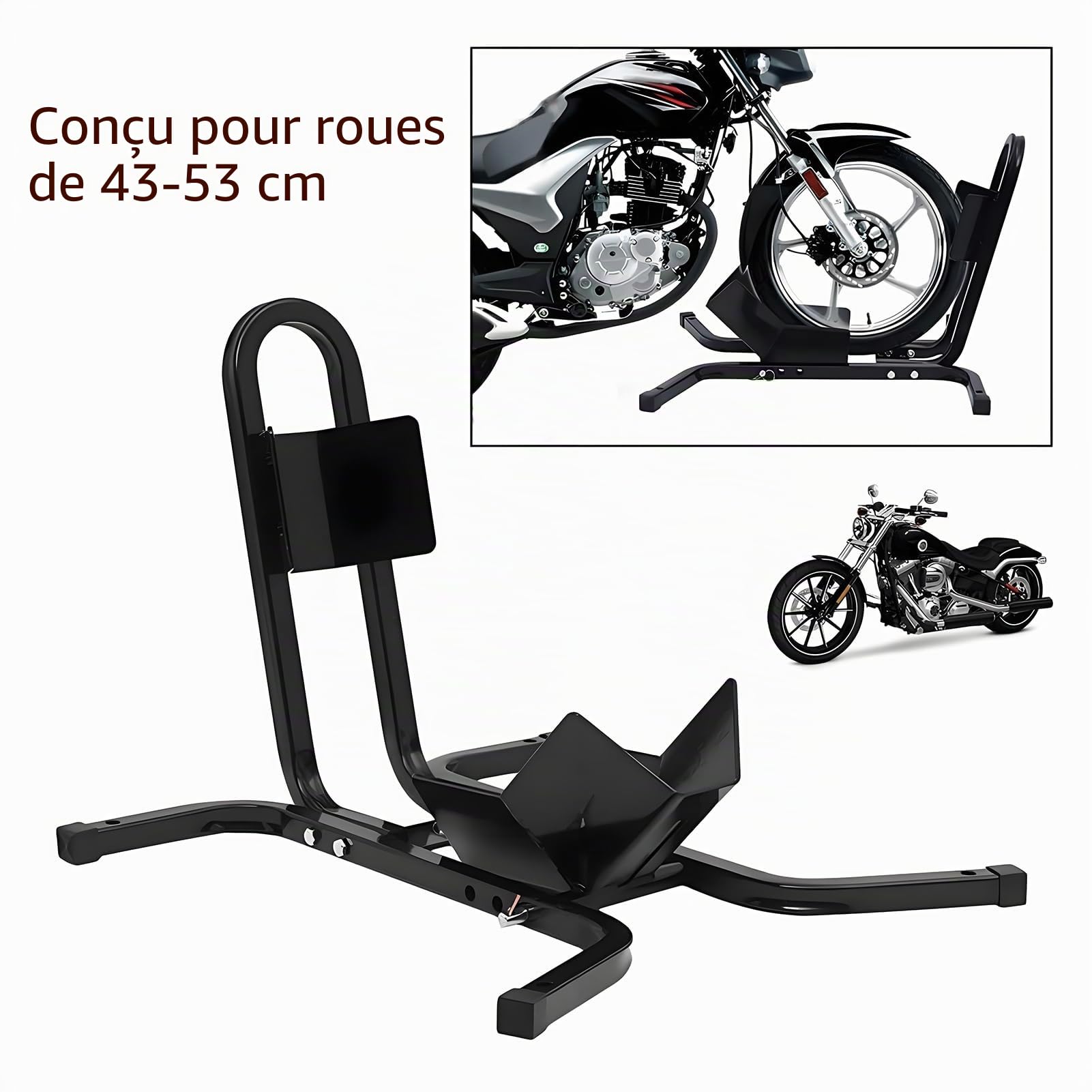 Support pour moto Bascule pour moto Stand pour roue Bascule pour roue Support de montage Wippe noir