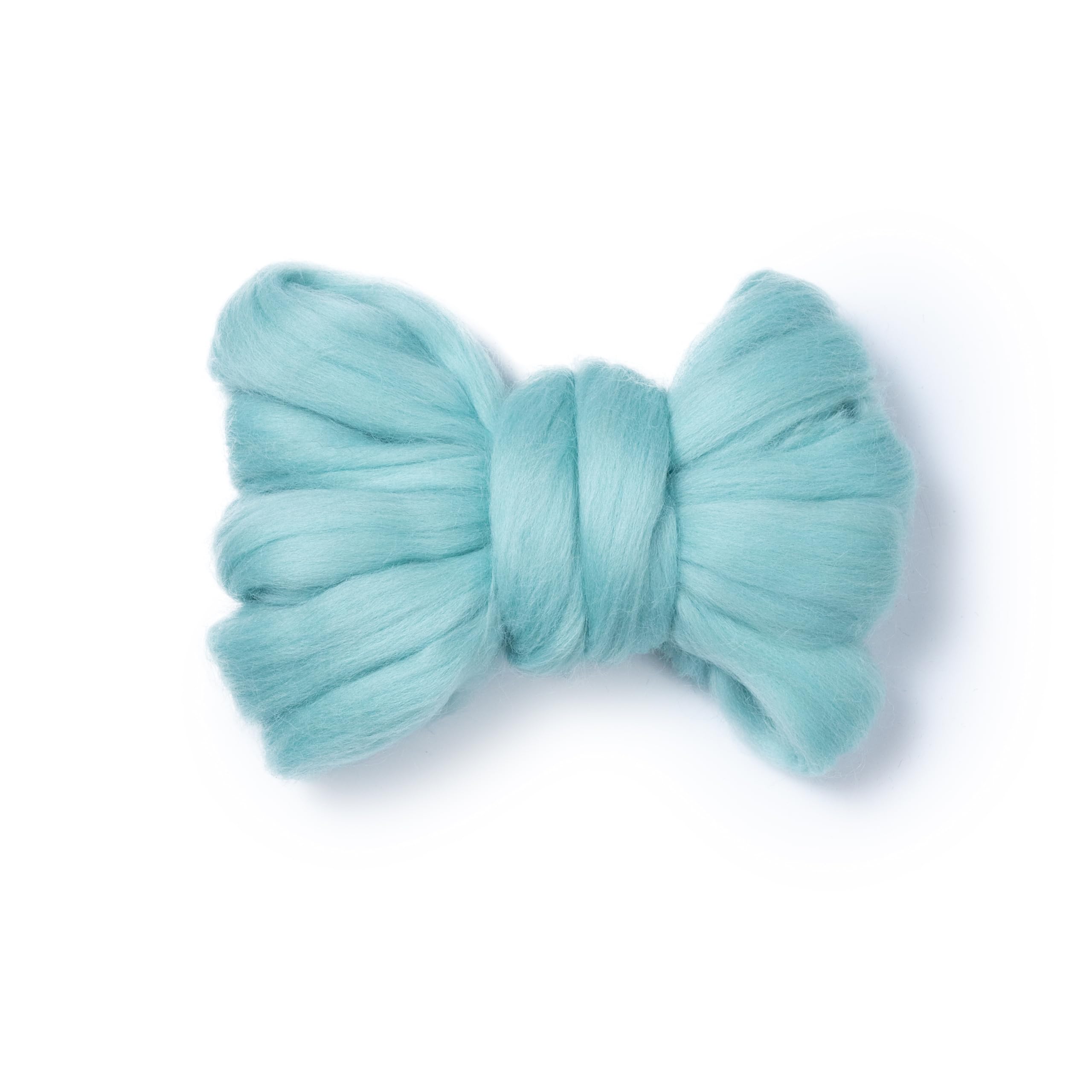 Kondoos Natural Wool roving, 2 OZ. Best Wool for Needle Felting and Wet Felting, handcrafts and DIY Spinning Projects, Wool Felting Supplies. Dyed Colors. (Acqua, 2 oz)
