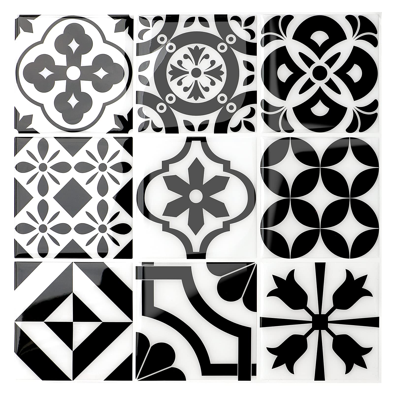 SHINGONE Wall Tile Sticker for Home Decor, Peel and Stick Self-Adhesive Splashback, Tile Decals for Living Room Kitchen Bathroom Decor, 5 Pieces
