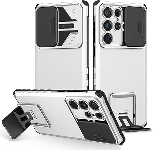 Funda compatible con Samsung Galaxy S22 Ultra Dimensional Soporte Ventana Deslizante Teléfono Móvil Funda Protectora a Prueba de Golpes para Samsung