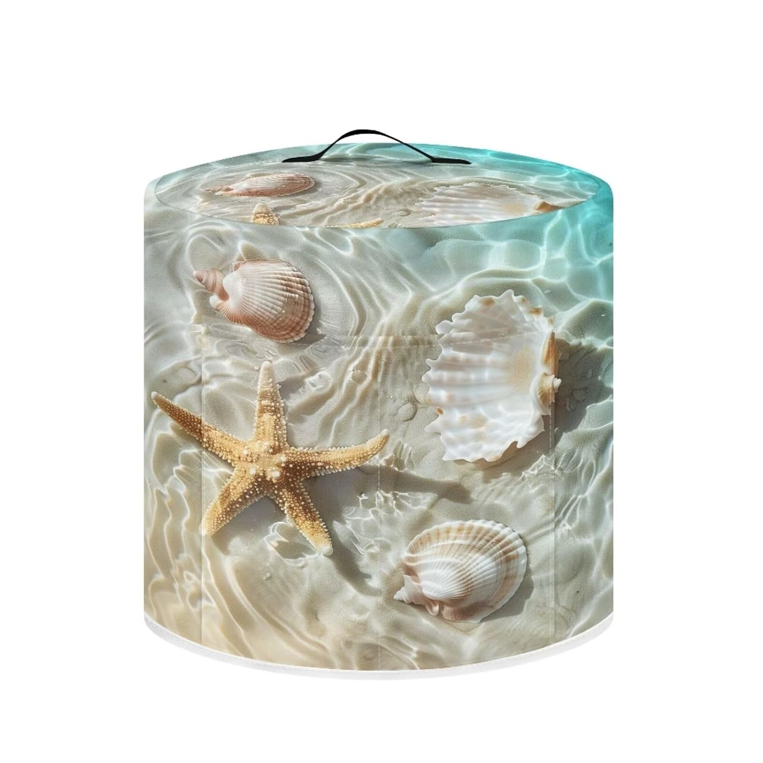 PJHEQOXE Beach Elements Rice Cooker Cover Sea Shell Starfish Pattern Dust Cover Compatible With Electric Pressure Cooker Rice