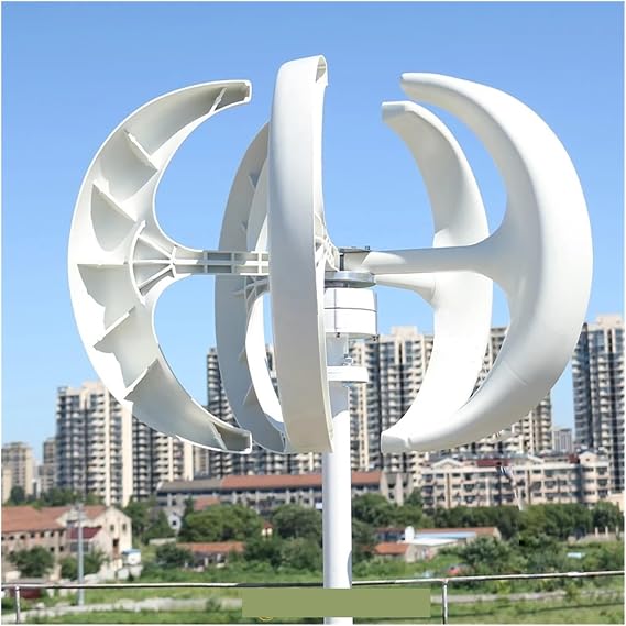 Wind Turbine, Free Energy 5KW Low Noise Small Wind Turbine nerator for Home 5000W 12V 24V Vertical Axis Windmill(White,12V_5000W)