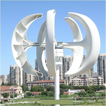 Wind Turbine, Free Energy 5KW Low Noise Small Wind Turbine nerator for Home 5000W 12V 24V Vertical Axis Windmill(White,12V_5000W)