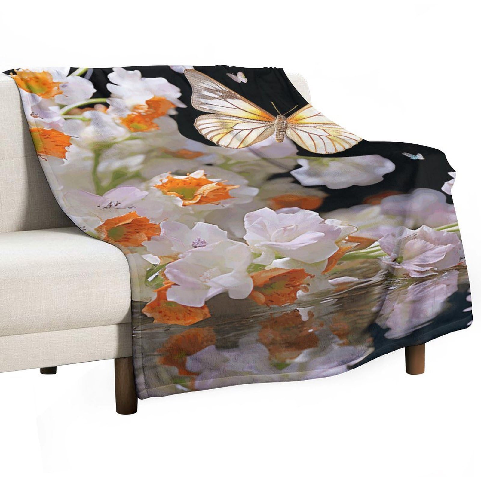 Plaid polaire papillons et narcisses pour sublimer vos soir&eacute;es cocooning