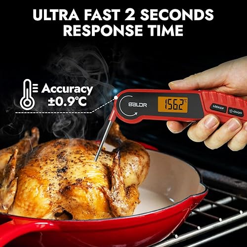 Miniatura 4 de BALDR Termómetro digital de carne, termómetro de comida de lectura instantánea rápida para cocina, barbacoa, parrilla, hornear, freír aceite y